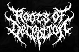 create black, death metal, grindcore deathcore band logo