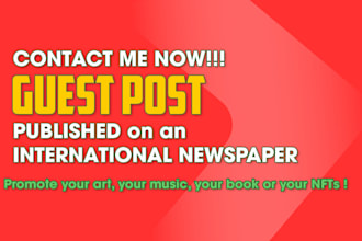 publish a guest post to promote your art, books, music and nfts
