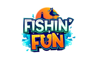 design modern fishing animation logo