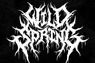 design death metal logo with texture and chrome effect