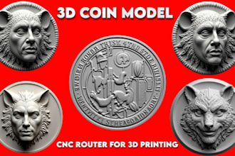 sculpt 3d coin 3d bas relief logo model medallion challenge coin for 3d printing