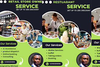 do business restaurant event church real estate   company flyer with logo design
