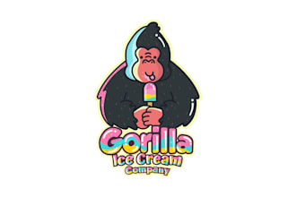 design unique gorilla ice cream logo
