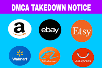 takedown report copyright products amazon,shopify,ebay,etsy,walmart under dmca