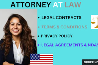 draft and review professional legal contracts, agreements and policies