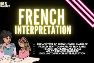 interpret your french text to sign language