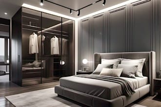do 3d cgi bedroom design, furniture design, wardrobe design and 3d rendering