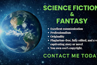 ghostwrite and rewrite science fiction story or novel ebook