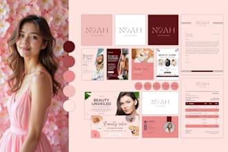 do luxury signature logo design, branding kit and brand identity kit