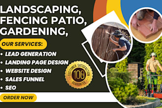 design fencing website, lawncare, gardening, patio, snow removal website