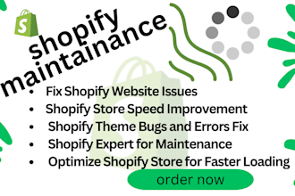 provide shopify maintenance shopify bug fixes, and shopify SEO optimization