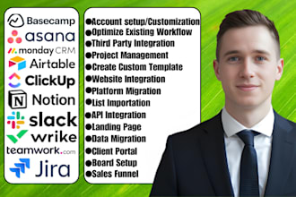 do monday crm basecamp airtable asana clickup wrike notion slack teamwork jira