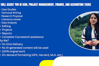 assist you in scm, project management, finance, and accounting tasks