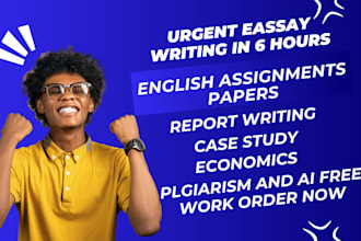do professional assignment and handwriting in english typing