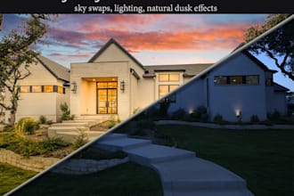 edit day to dusk conversion, virtual twilight, in 3 hours