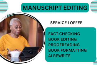 fact check educational book, proofread non fiction book, manuscript edit, format