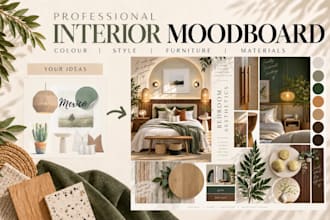 create professional interior design moodboard for your space
