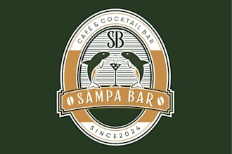 design a custom vintage cafe and cocktail bar logo