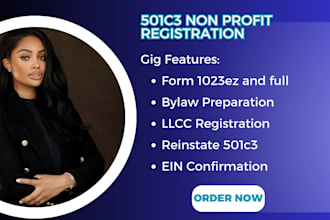 do non profit registration, bylaw, form 1023 ez and full in any state