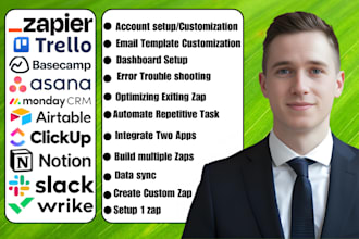 do zapier integration with airtable mondaycrm trello basecamp asana clickup