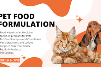 be your pet skin care ,pet food and supplement formulation chemist
