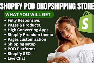 create print on demand cod shopify website pod dropshipping store shopify store