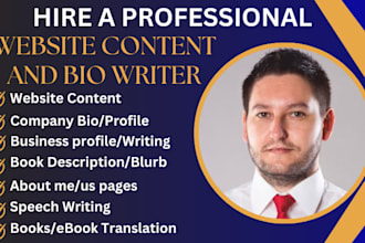 write captivating company bio, business profile,brand story,about us, book blurb