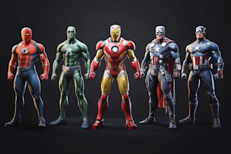 do comic book marvel or dc comic character illustration