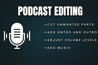 professionally edit your podcast audio with intro, outro, and cleanup