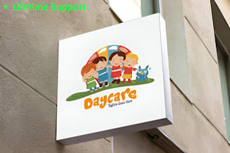 design daycare childcare baby shop preschool and kids logo