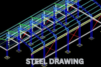 structural steel detailing with shop drawing and fabrication drawing with boq