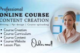 create online course content creation training manual workbook video course ppt
