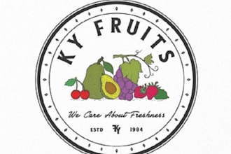 design natural organic freshness fruits logo