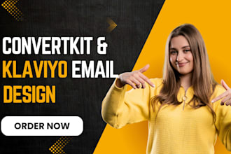 create automated email marketing flows, email design with convertkit klaviyo