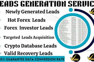 supply fresh forex leads, binance leads, crypto leads, investor coinbase leads