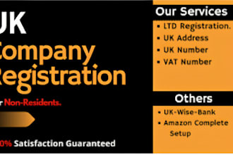 do UK ltd company registration for resident and non resident, UK company account