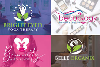design cosmetics spa yoga health wellness beauty salon logo