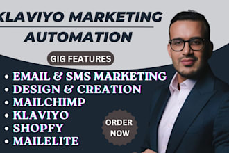 setup or manage shopify klaviyo email marketing, mailchimp, mailerlite expert