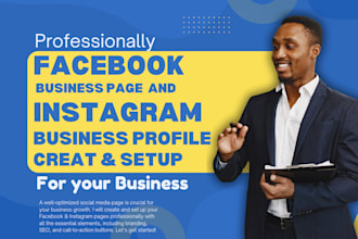 complete social media business page setup, facebook and instagram profile