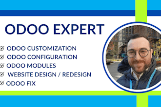 customize odoo modules, integration, implementation and develop odoo website