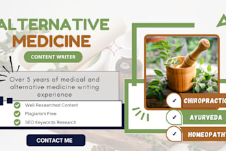 write holistic alternative medicine health and fitness articles blog post ebook