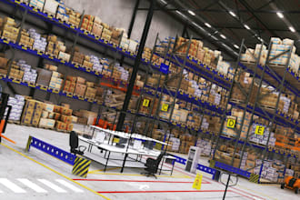 do 3d cgi virtual warehouse design, logistic warehouse design