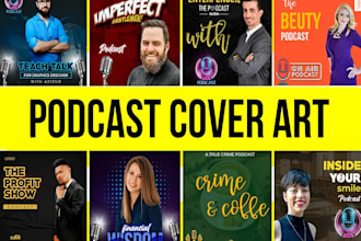 do professional podcast cover art and podcast logo design