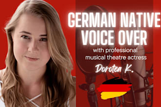 record a professional female german voice over