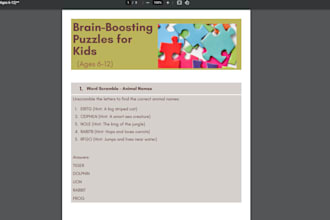design unique math and logic puzzles for kids