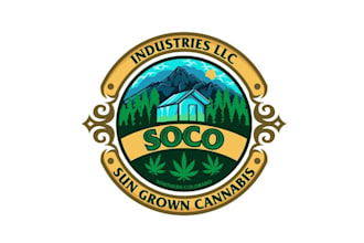 design particular colorful cannabis cultivation logo