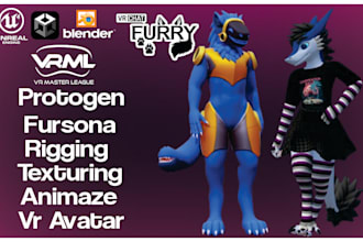 create a custom 3d furry model, nsfw avatar, vrchat avatar