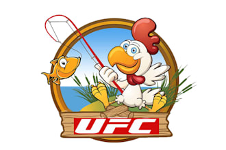 design colorful fried chicken and fish chip restaurant logo