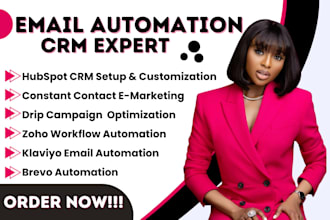 do hubspot crm, klaviyo automation, zoho, drip campaign, constant contact, brevo