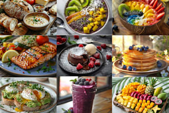 create realistic ai food photography for menus and ads